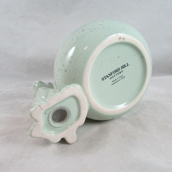 Retro Easter Bunny Egg Speckled Candy Dish Stanford Hill Pottery Green Pastel - Picture 4 of 5